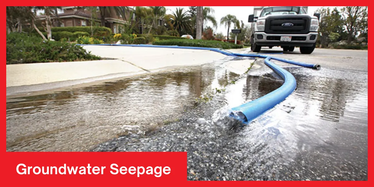 Image showing groundwater seepage entering a basement through walls or floors